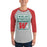 Man wearing The Woodlands High School Highlanders Unisex 3/4 sleeve Raglan T-shirt 001