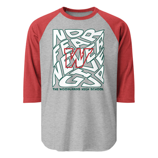 The Woodlands High School Highlanders Unisex 3/4 sleeve Raglan T-shirt 236