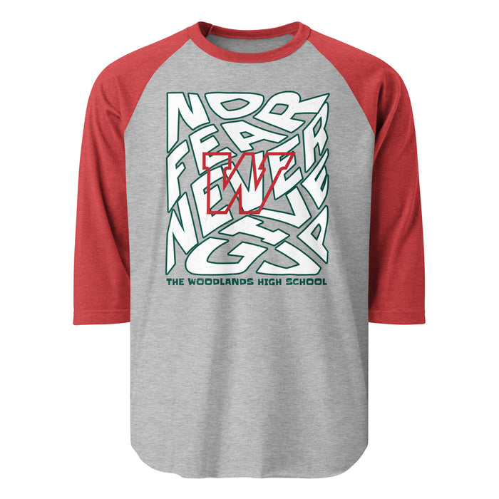 The Woodlands High School Highlanders Unisex 3/4 sleeve Raglan T-shirt 236