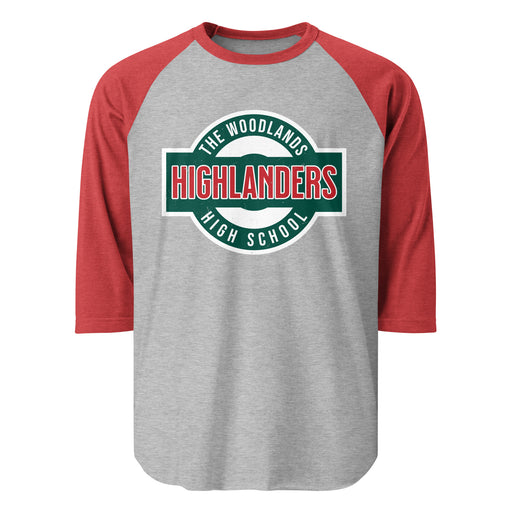 The Woodlands High School Highlanders Unisex 3/4 sleeve Raglan T-shirt 011