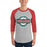 Man wearing The Woodlands High School Highlanders Unisex 3/4 sleeve Raglan T-shirt 011