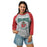 Woman wearing The Woodlands High School Highlanders Unisex 3/4 sleeve Raglan T-shirt 213