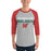 Man wearing The Woodlands High School Highlanders Unisex 3/4 sleeve Raglan T-shirt 017