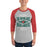 Man wearing The Woodlands High School Highlanders Unisex 3/4 sleeve Raglan T-shirt 210