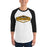 Man wearing a Klein Oak High School Panthers Unisex 3/4 Sleeve Raglan T-shirt 09