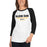 Woman wearing a Klein Oak High School Panthers Unisex 3/4 Sleeve Raglan T-shirt 12