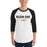 Man wearing a Klein Oak High School Panthers Unisex 3/4 Sleeve Raglan T-shirt 12