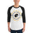 Man wearing a Klein Oak High School Panthers Unisex 3/4 Sleeve Raglan T-shirt 16