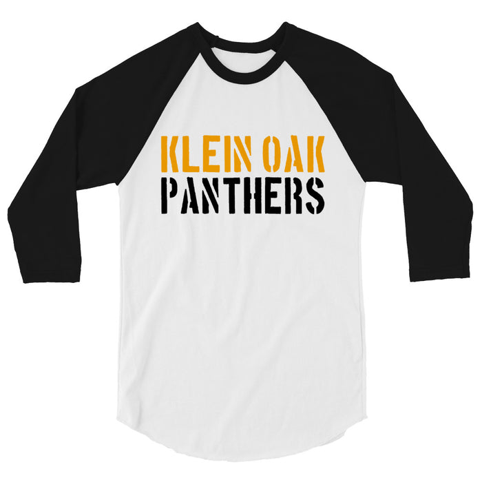 Klein Oak High School Panthers Unisex 3/4 Sleeve Raglan T-shirt 17