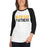 Woman wearing a Klein Oak High School Panthers Unisex 3/4 Sleeve Raglan T-shirt 17