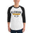 Man wearing a Klein Oak High School Panthers Unisex 3/4 Sleeve Raglan T-shirt 21