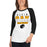 Woman wearing a Klein Oak High School Panthers Unisex 3/4 Sleeve Raglan T-shirt 23