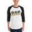 Man wearing a Klein Oak High School Panthers Unisex 3/4 Sleeve Raglan T-shirt 32