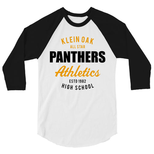 Klein Oak High School Panthers Unisex 3/4 Sleeve Raglan T-shirt 34