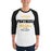 Man wearing a Klein Oak High School Panthers Unisex 3/4 Sleeve Raglan T-shirt 34