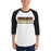 Man wearing a Klein Oak High School Panthers Unisex 3/4 Sleeve Raglan T-shirt 35