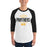 Man wearing a Klein Oak High School Panthers Unisex 3/4 Sleeve Raglan T-shirt 40