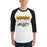 Man wearing a Klein Oak High School Panthers Unisex 3/4 Sleeve Raglan T-shirt 48