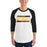 Man wearing a Klein Oak High School Panthers Unisex 3/4 Sleeve Raglan T-shirt 72