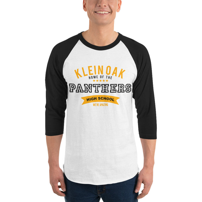 Klein Oak High School Panthers Unisex 3/4 Sleeve Raglan T-shirt 96