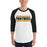 Man wearing a Klein Oak High School Panthers Unisex 3/4 Sleeve Raglan T-shirt 98