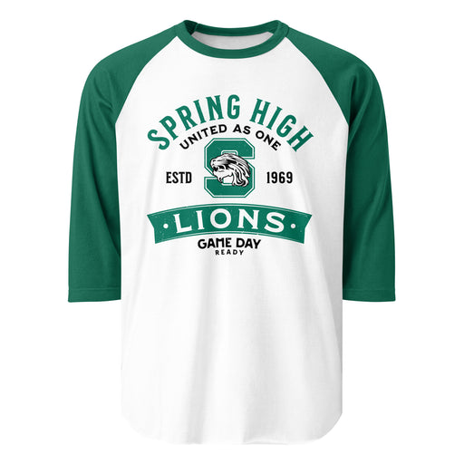 Spring High School Lions Unisex 3/4 Sleeve Raglan T-shirt 221