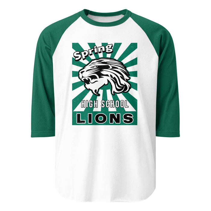 Spring High School Lions Unisex 3/4 Sleeve Raglan T-shirt 226