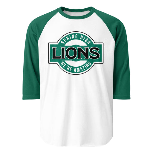 Spring High School Lions Unisex 3/4 Sleeve Raglan T-shirt 011