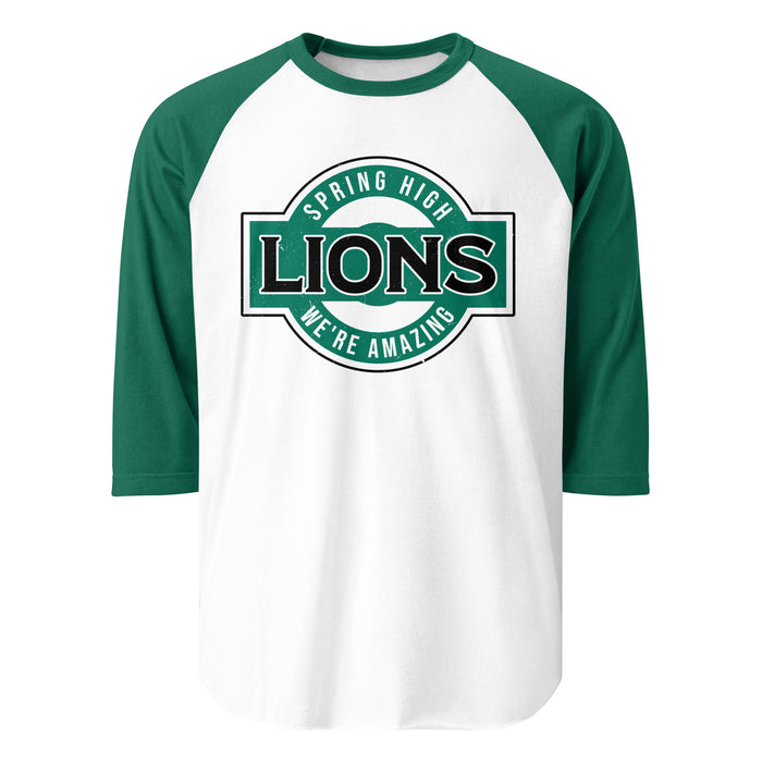 Spring High School Lions Unisex 3/4 Sleeve Raglan T-shirt 011
