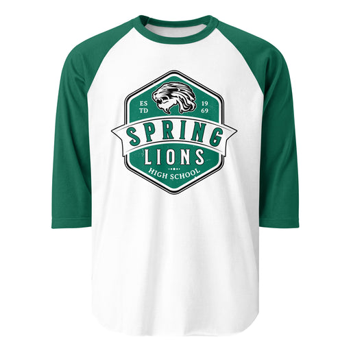Spring High School Lions Unisex 3/4 Sleeve Raglan T-shirt 209