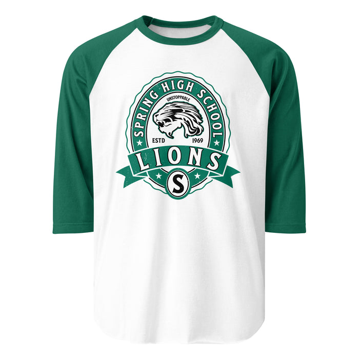 Spring High School Lions Unisex 3/4 Sleeve Raglan T-shirt 212