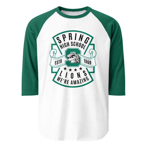 Spring High School Lions Unisex 3/4 Sleeve Raglan T-shirt 207