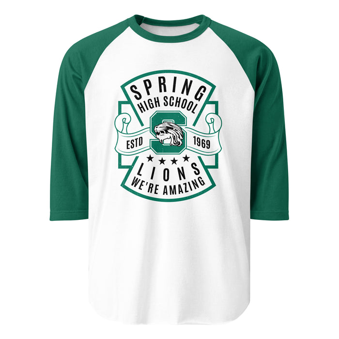 Spring High School Lions Unisex 3/4 Sleeve Raglan T-shirt 207