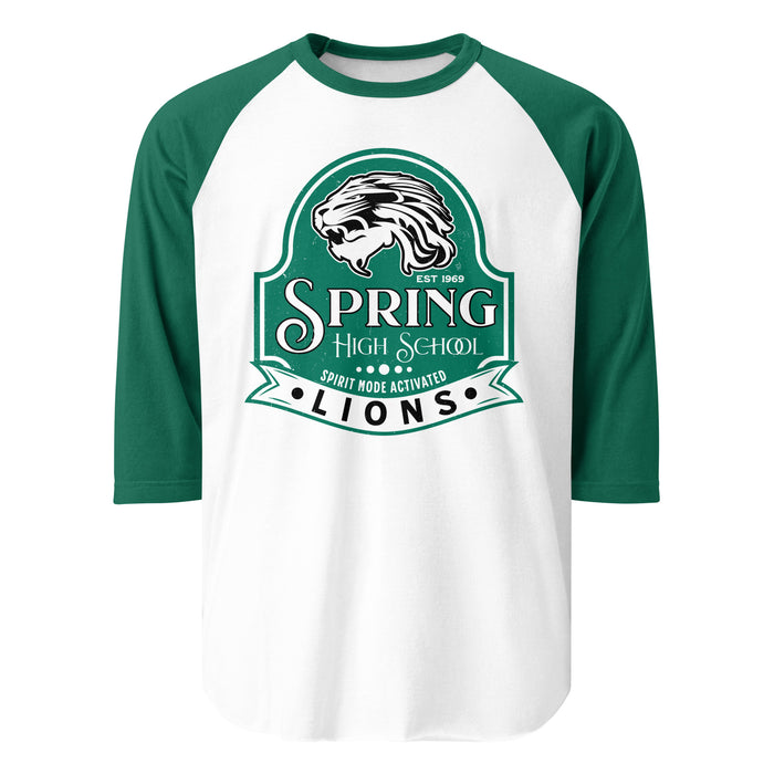 Spring High School Lions Unisex 3/4 Sleeve Raglan T-shirt 219