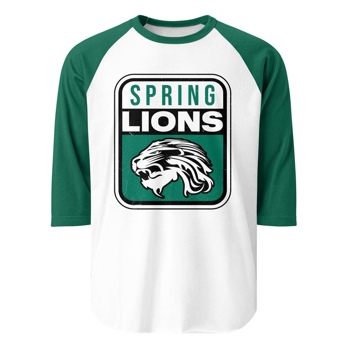 Spring High School Lions Unisex 3/4 Sleeve Raglan T-shirt 001
