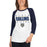 Woman wearing a Klein Collins High School Tigers Unisex 3/4 Sleeve Raglan T-shirt 07