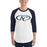 Man wearing a Klein Collins High School Tigers Unisex 3/4 Sleeve Raglan T-shirt 08