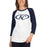 Woman wearing a Klein Collins High School Tigers Unisex 3/4 Sleeve Raglan T-shirt 08