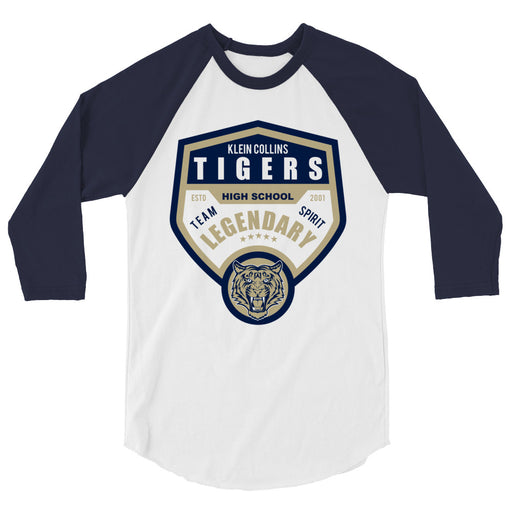 Klein Collins High School Tigers Unisex 3/4 Sleeve Raglan T-shirt 14