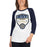 Woman wearing a Klein Collins High School Tigers Unisex 3/4 Sleeve Raglan T-shirt 14