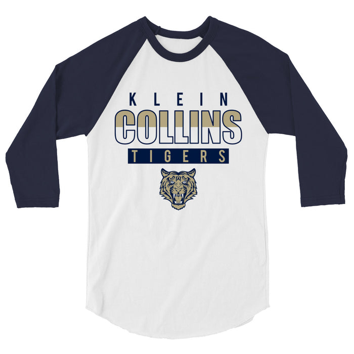 Klein Collins High School Tigers Unisex 3/4 Sleeve Raglan T-shirt 23