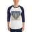 Man wearing a Klein Collins High School Tigers Unisex 3/4 Sleeve Raglan T-shirt 27