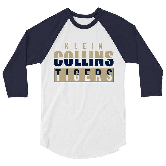 Klein Collins High School Tigers Unisex 3/4 Sleeve Raglan T-shirt 31