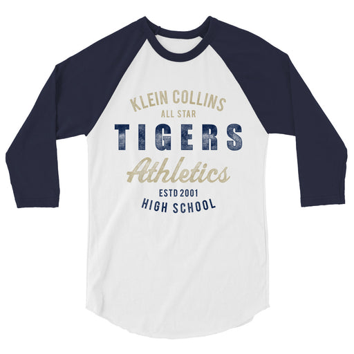 Klein Collins High School Tigers Unisex 3/4 Sleeve Raglan T-shirt 34