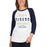 Woman wearing a Klein Collins High School Tigers Unisex 3/4 Sleeve Raglan T-shirt 34