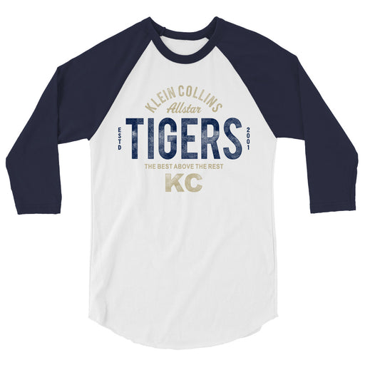 Klein Collins High School Tigers Unisex 3/4 Sleeve Raglan T-shirt 40