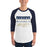 Man wearing a Klein Collins High School Tigers Unisex 3/4 Sleeve Raglan T-shirt 48