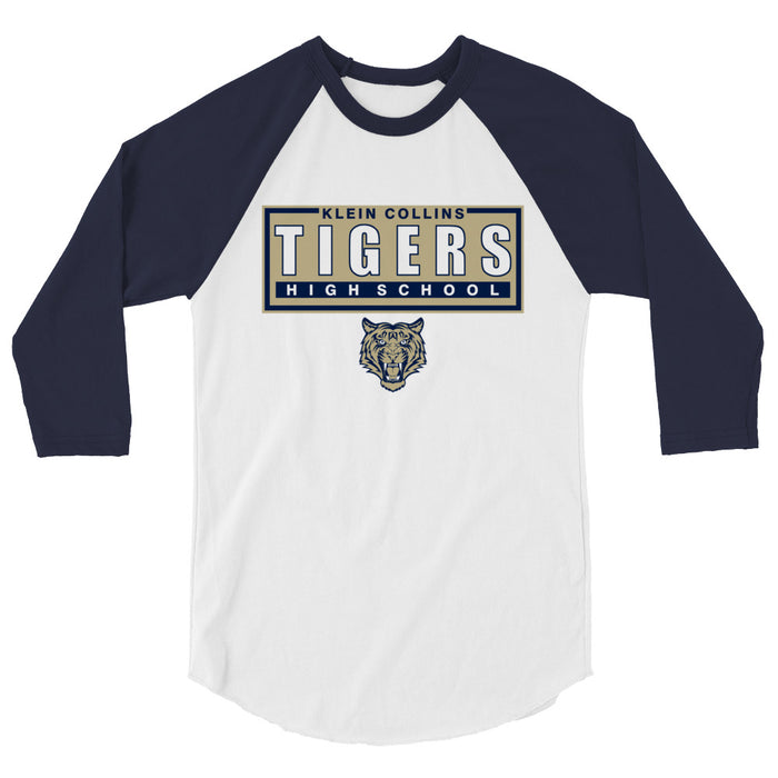 Klein Collins High School Tigers Unisex 3/4 Sleeve Raglan T-shirt 49