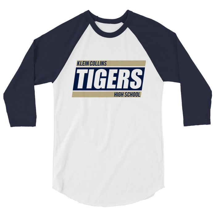 Klein Collins High School Tigers Unisex 3/4 Sleeve Raglan T-shirt 72