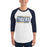 Man wearing a Klein Collins High School Tigers Unisex 3/4 Sleeve Raglan T-shirt 72